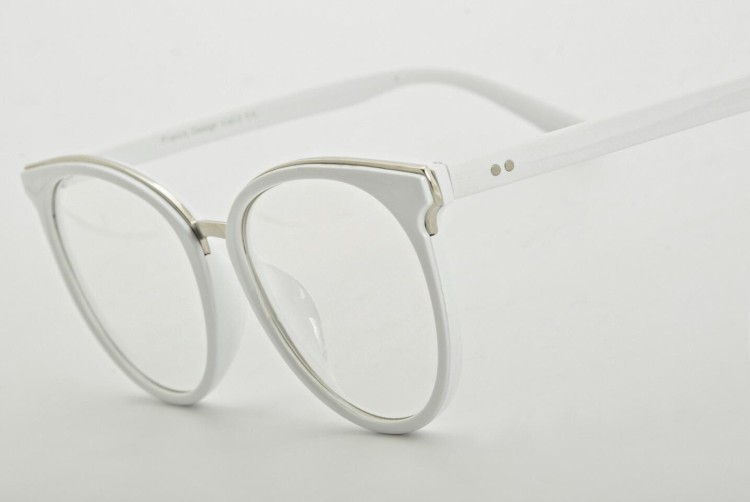 Białe okulary damskie z filtrem BLUE LIGHT do komputera zerówki EST-109K-5