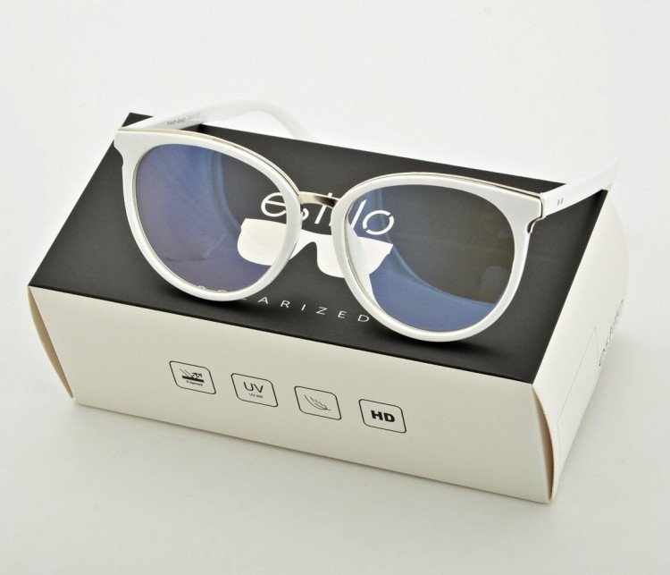 Białe okulary damskie z filtrem BLUE LIGHT do komputera zerówki EST-109K-5