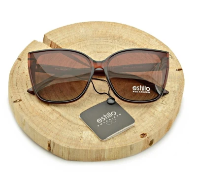 Damskie okulary przeciwsłoneczne polaryzacyjne brązowe EST-06-2 Estillo