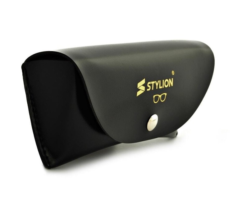 Skórzane etui okularowe futerał na okulary czarny na magnes STYLION STMG3