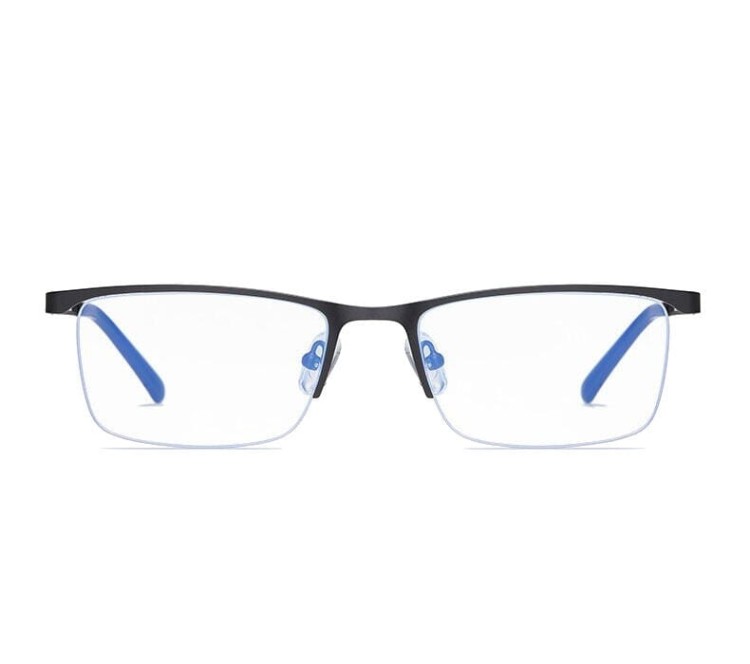 Żyłkowe męskie okulary do komputera TV smartfona BLUE LIGHT zerówki czarne 2596A
