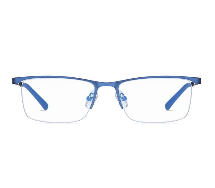 Żyłkowe męskie okulary do komputera TV smartfona BLUE LIGHT zerówki niebieskie 2596B