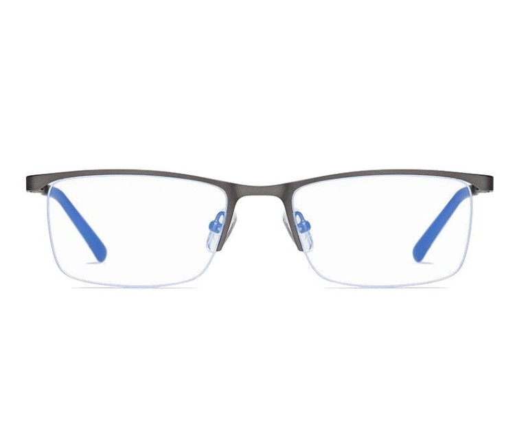 Żyłkowe męskie okulary do komputera TV smartfona BLUE LIGHT zerówki grafitowe 2596C