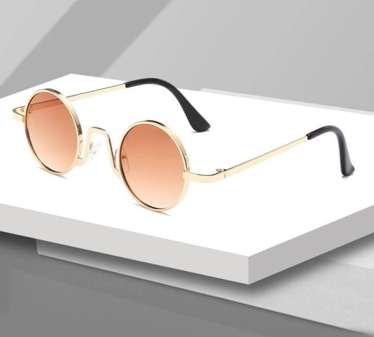 Okulary przeciwsłoneczne stalowe Okrągłe Lenonki UV400 SKK-01G