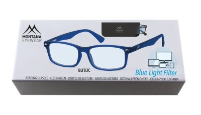 Okulary z filtrem niebieskim do czytania i komputera moc: +3.50 granatowe BLFBOX83C