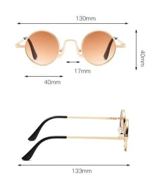 Okulary przeciwsłoneczne stalowe Okrągłe Lenonki UV400 SKK-01G