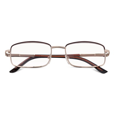 Plusy +1.00 Fotochromowe korekcyjne okulary do czytania z flexami ST334 złoty/brąz