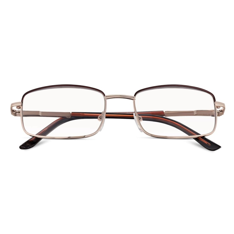 Plusy +1.00 Fotochromowe korekcyjne okulary do czytania z flexami ST334 złoty/brąz