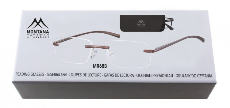 Patentki Bezramkowe Asferyczne Okulary aluminiowe do Czytania Montana MR68B moc: +3.5