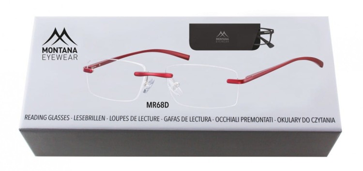 Patentki Bezramkowe Asferyczne Okulary aluminiowe do Czytania Montana MR68D moc: +3.5