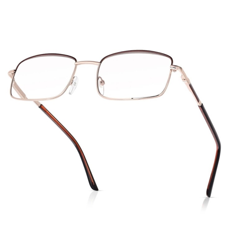 Plusy +2.50 Fotochromowe korekcyjne okulary do czytania z flexami ST334 złoty/brąz