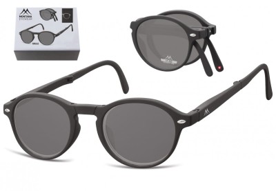 Przyciemniane Składane okulary do czytania Asferyczne Lenonki Montana BOX66S moc: +3