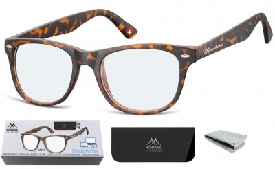 Okulary z filtrem do Komputera i Czytania moc: +2,50 Plusy z Antyrefleksem Montana BLFBOX67A