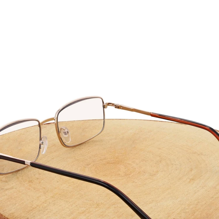 Plusy +4.00 Fotochromowe korekcyjne okulary do czytania z flexami ST334 złoty/brąz