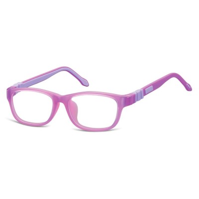 Elastyczne dziecięce oprawki okularowe zerówki prostokątne + gumka Sunoptic K5 fioletowe