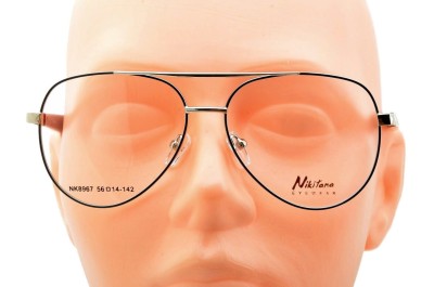 Oprawki okularowe pilotki korekcyjne NIKITANA na teleskopach STNK2A Srebrny/Granat