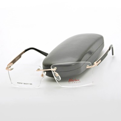 Bezramkowe prostokątne oprawki okularowe Nikitana na teleskopach STNK3 Złoty/Czarny