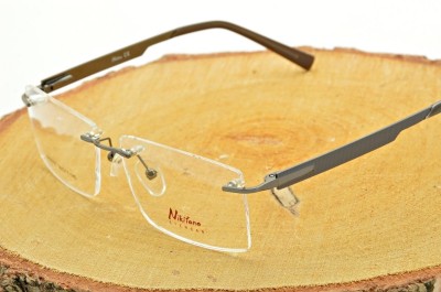 Bezramkowe prostokątne oprawki okularowe Nikitana na teleskopach STNK3A Grafitowe