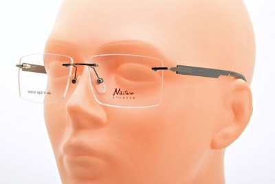 Bezramkowe prostokątne oprawki okularowe Nikitana na teleskopach STNK3A Grafitowe