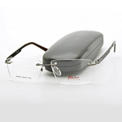 Bezramkowe prostokątne oprawki okularowe Nikitana na teleskopach STNK3A Grafitowe