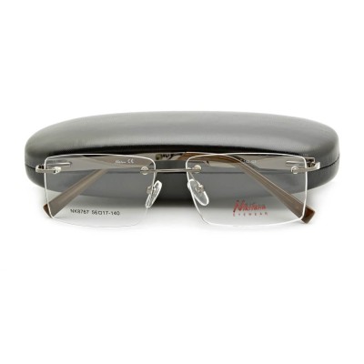 Bezramkowe prostokątne oprawki okularowe Nikitana na teleskopach STNK3A Grafitowe