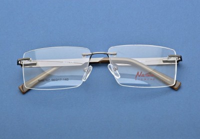 Bezramkowe prostokątne oprawki okularowe Nikitana na teleskopach STNK3A Grafitowe