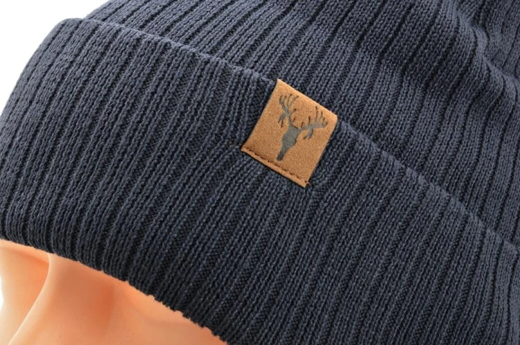 Ciepła Męska czapka zimowa Granatowa L/XL ST-538F