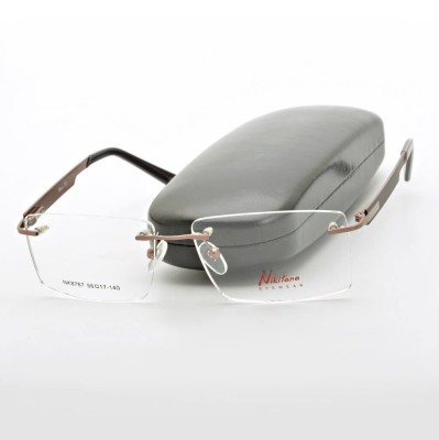 Bezramkowe prostokątne oprawki okularowe Nikitana na teleskopach STNK3B Brązowe