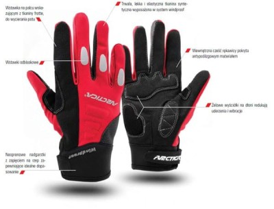 Rękawice sportowe lekkie i oddychające ARCTICA OG-03A black/red r.S - ze skazą!