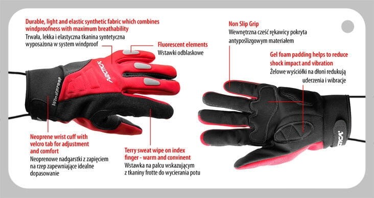 Rękawice sportowe lekkie i oddychające ARCTICA OG-03A black/red r.S - ze skazą!