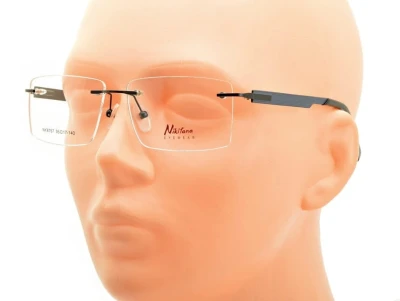 Bezramkowe prostokątne oprawki okularowe Nikitana na teleskopach STNK3C Czarny/Granat