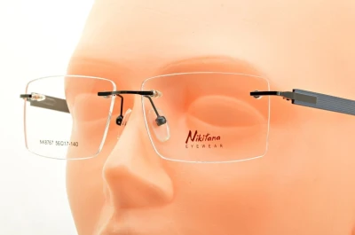 Bezramkowe prostokątne oprawki okularowe Nikitana na teleskopach STNK3C Czarny/Granat