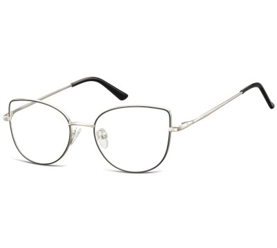 Okulary oprawki korekcyjne kocie oczy zerówki Sunoptic L119B grafitowo-czarne