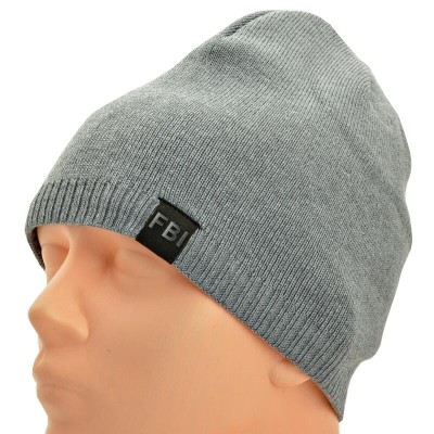 Męska Zimowa Czapka Szara z polarem - L/XL FBI ST-508A