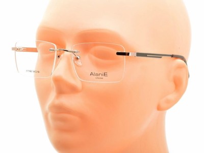 Bezramkowe prostokątne oprawki okularowe ALANIE na teleskopach STAL1A Złoty/Panterka