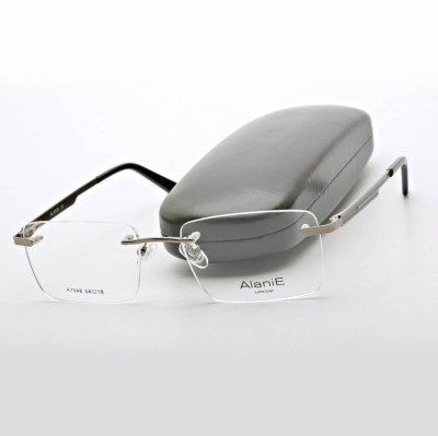 Bezramkowe prostokątne oprawki okularowe ALANIE na teleskopach STAL1B Grafitowe