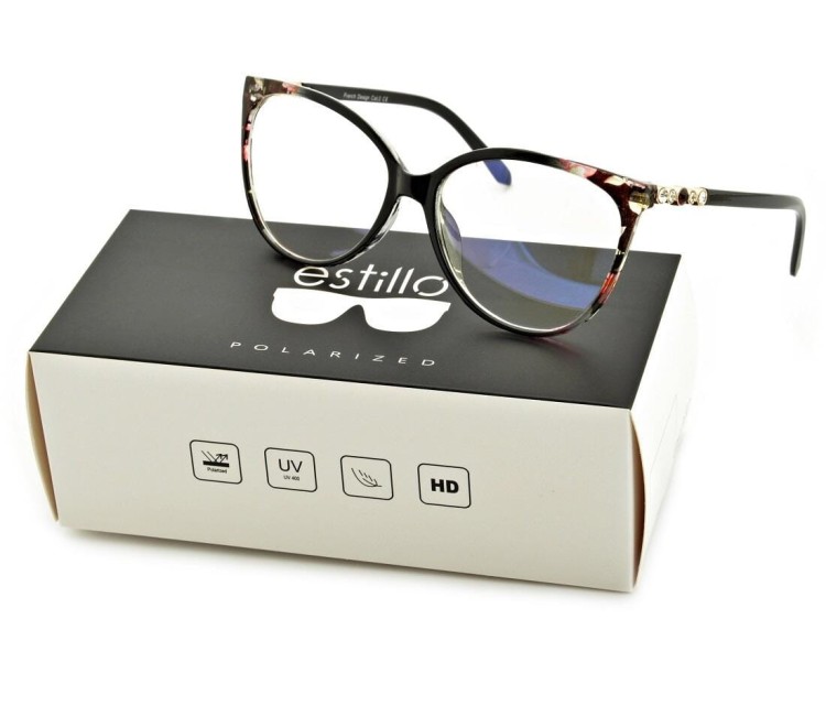 Okulary damskie z filtrem BLUE LIGHT do komputera zerówki EST-107K