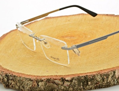 Bezramkowe prostokątne oprawki okularowe ALANIE na teleskopach STAL1B Grafitowe