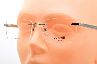 Bezramkowe prostokątne oprawki okularowe ALANIE na teleskopach STAL1B Grafitowe