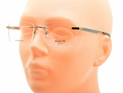 Bezramkowe prostokątne oprawki okularowe ALANIE na teleskopach STAL1B Grafitowe