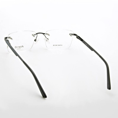 Bezramkowe prostokątne oprawki okularowe ALANIE na teleskopach STAL1C Czarny/Granatowy