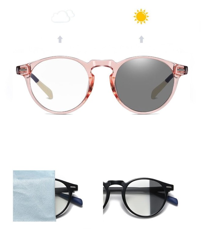 2w1 Okulary Lenonki do komputera BLUE LIGHT i przeciwsłoneczne FOTOCHROMOWE 2599C