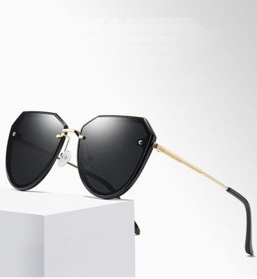 Damskie Przeciwsłoneczne okulary z polaryzacją czarne/złote STL16A