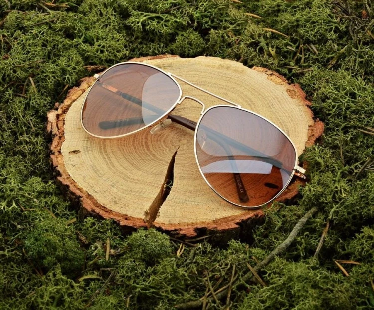 Złoto brązowe Okulary aviator przeciwsłoneczne F-272