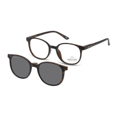 2w1 - Plusy +1.00 OKULARY DO CZYTANIA + NAKŁADKA PRZECIWSŁONECZNA z Polaryzacją CLIP-MRC-2A