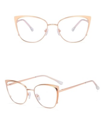 Złote Okulary kocie do komputera damskie z filtrem BLUE Light zerówki 2585-4