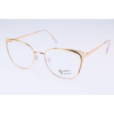 Złote Okulary kocie do komputera damskie z filtrem BLUE Light zerówki 2585-4