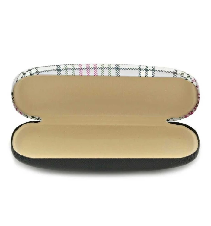 Twarde etui na okulary fioletowe w kratkę ET-100C