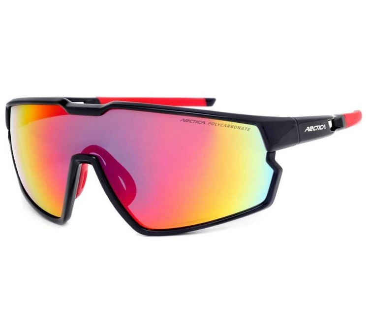 Rowerowe okulary przeciwsłoneczne sportowe z czerwoną lustrzanką Arctica S-333