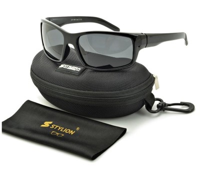 Męskie sportowe okulary przeciwsłoneczne czarne z polaryzacją SPD186
